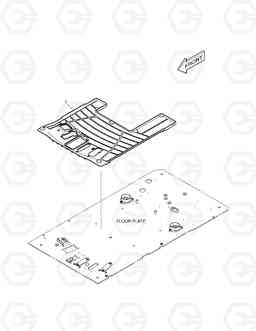 6570 FLOOR MAT - TWO PEDAL DX210W, Doosan