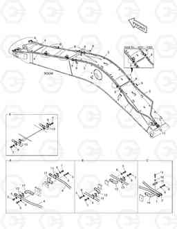 6580 BOOM PIPING - BOOM 5.6m(ROTATING) DX210W, Doosan