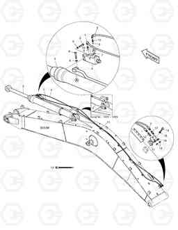 6620 ARM LOCK VALVE PIPING - BOOM 5.6m DX210W, Doosan