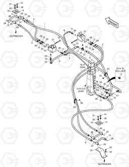 7030 OUTRIGGER PIPING DX210W, Doosan