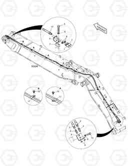 7220 ARTI BOOM PIPING - QUICK CLAMP DX210W, Doosan