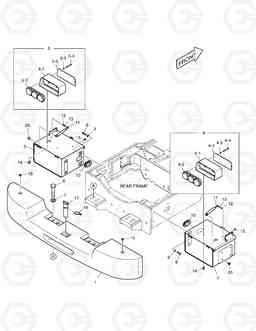 1360 COUNTER WEIGHT & REAR LAMP TXL300-2, Doosan