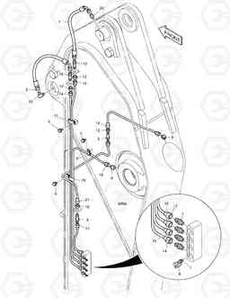 3160 LUBRICATION PIPING - ARM 2.4m DX225NLC, Doosan