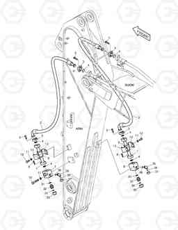 6190 ARM PIPING - ARM 2.4m(ONE & TWO WAY) DX225NLC, Doosan