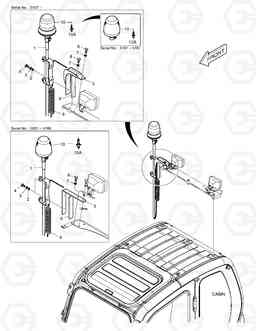 6670 ROTATING BEACON(TELESCOPIC) WITH LAMP DX225NLC, Doosan