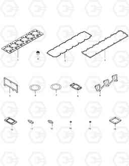 041 OVERHAUL GASKET KIT - TOP DX180LC, Doosan