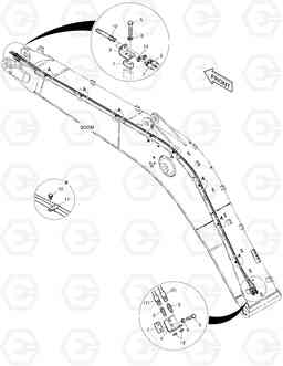 6250 BOOM PIPING - BOOM 5.2m(QUICK CLAMP) DX180LC, Doosan
