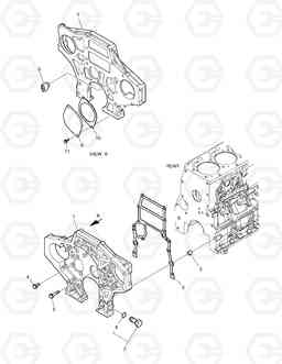 012 TIMING GEAR CASE DX190W, Doosan