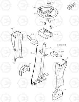 1480 STEERING COLUMN ASS'Y DX190W, Doosan