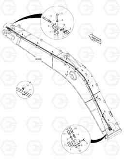 6490 BOOM PIPING - BOOM 5.2m(QUICK CLAMP) DX190W, Doosan