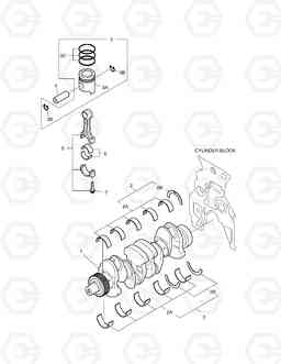 004 CRANK SHAFT & PISTON 460PLUS, Doosan