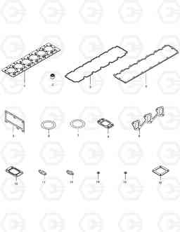 041 OVERHAUL GASKET KIT - TOP DX140W, Doosan