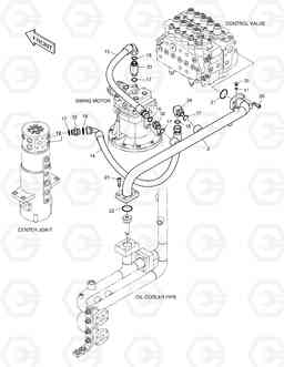 1260 OIL COOLER PIPING(3) DX140W, Doosan