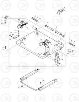 1510 SEAT SLIDING PLATE DX140W, Doosan