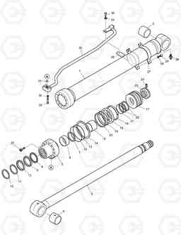 4420 BOOM CYLINDER - L.H.(LOCK VALVE) DX140W, Doosan