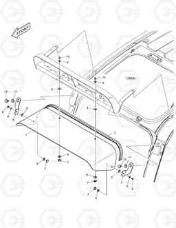 6150 RAIN SHIELD & LAMP MOUNTING DX140W, Doosan