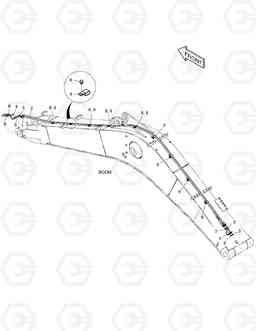 6490 BOOM PIPING - QUICK CLAMP(BOOM-4.3m) DX140W, Doosan