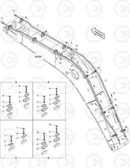 6560 BOOM PIPING - BOOM 4.3m (ROTATING) DX140W, Doosan