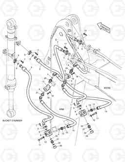 6720 ARM PIPING - ARM 2.5m(CLAMSHELL) DX140W, Doosan