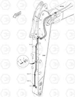 6730 ARM PIPING - QUICK CLAMP(ARM 2.5m) DX140W, Doosan