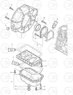 003 FLYWHEEL HOUSING & OIL PAN DX35Z, Doosan