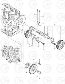 007 CAMSHAFT & DRIVING GEAR DX35Z, Doosan