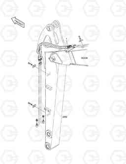 6460 FRONT PIPING - QUICK CLAMP (ARM 1.33m) DX35Z, Doosan