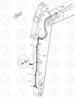 6510 ARM PIPING - QUICK CLAMP(ARM 2.5m) DX140LC, Doosan