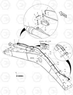 6630 ARM PIPING - LOCK VALVE DX140LC, Doosan
