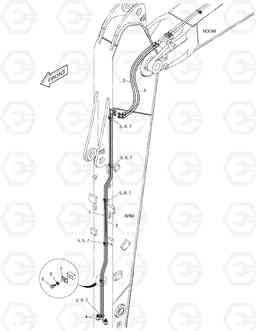 6740 ARM PIPING - QUICK CLAMP(ARM 3.0m) DX140LC, Doosan