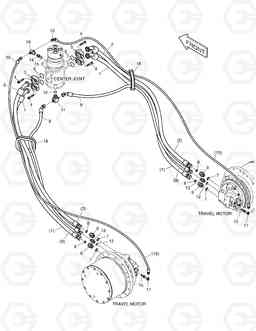 6860 TRAVEL PIPING - LONG CRAWLER DX140LC, Doosan