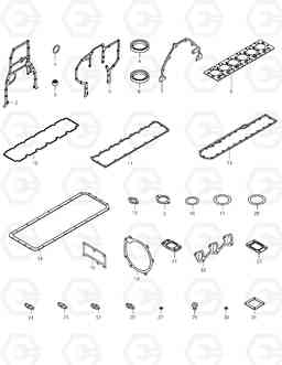 040 OVERHAUL GASKET KIT - ALL TXC140LC-2, Doosan