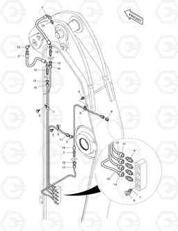 6490 LUBRICATION PIPING - ARM 2.0m TXC225LC-2, Doosan