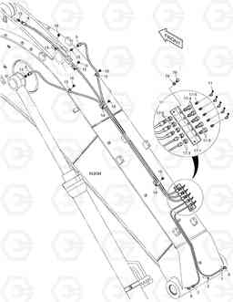6691 LUBRICATION PIPING - BOOM 5.2m TXC225LC-2, Doosan
