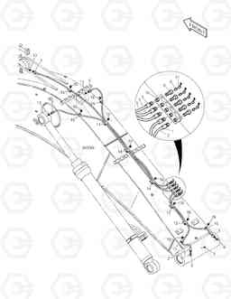 3140 LUBRICATION PIPING - BOOM TXC255LC-2, Doosan
