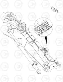 6510 LUBRICATION PIPING - BOOM 5.3m TXC255LC-2, Doosan