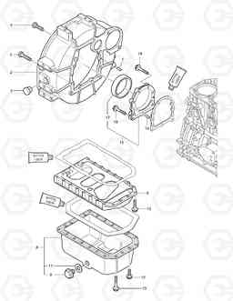 033 FLYWHEEL HOUSING & OIL PAN DX30Z, Doosan