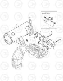 036 EXHAUST MANIFOLD & MUFFLER DX30Z, Doosan