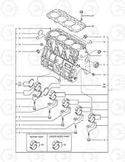 011 CYLINDER BLOCK DX55, Doosan