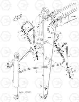 6340 ARM PIPING - CLAMSHELL(ARM 1.9m) DX55W, Doosan