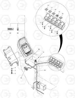 1640 ELECTRIC PARTS(1)-GAUGE & SWITCH PANEL SOLAR 340LC-7, Doosan