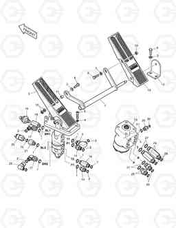 1210 BRAKE PEDAL VALVE & STEER UNIT DL450, Doosan