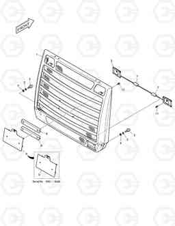 1490 RADIATOR GRILLE ASS`Y DL450, Doosan