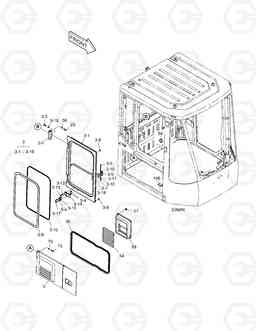 1300 CABIN(4) - DOOR ASS'Y(R.H) DL200 , Doosan