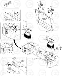 1450 ELECTRIC PARTS - BATTERY & REAR LAMP DL200 , Doosan