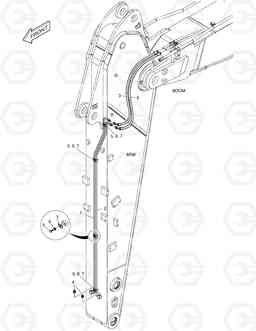 6460 ARM PIPING - ARM 2.5m (QUICK CLAMP) DX170W, Doosan