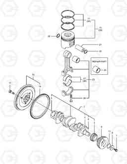 018 CRANK SHAFT & PISTON E60, Doosan