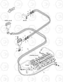 6140 PILOT PIPING(2) - ROTATING E60, Doosan