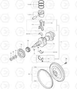 014 CRANK SHAFT & PISTON DX15 DX18, Doosan