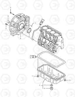 013 FLYWHEEL HOUSING & OIL PAN E80, Doosan